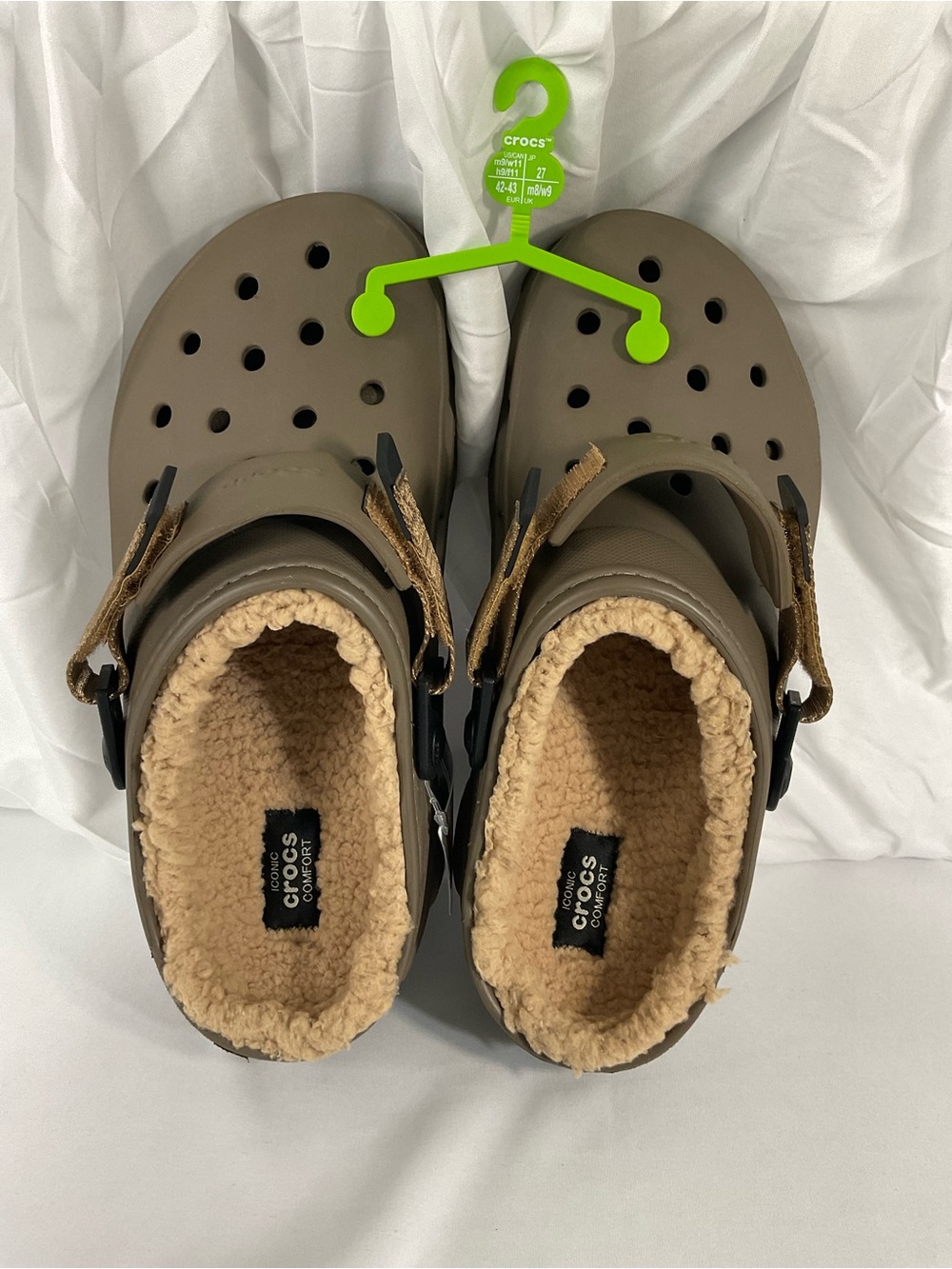 CROCS all terrain lined clog - M9/w11 Taupe with Beige Lining - Picture 6 of 10